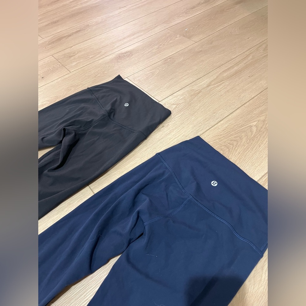 Lot of 2 Lululemon align Black and Navy Leggings 22”